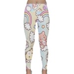 Usheen Carebears, Bears, Cat, Colorful, Cute, Pastel, Pattern Lightweight Velour Classic Yoga Leggings