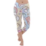 Usheen Carebears, Bears, Cat, Colorful, Cute, Pastel, Pattern Lightweight Velour Capri Yoga Leggings