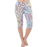 Usheen Carebears, Bears, Cat, Colorful, Cute, Pastel, Pattern Lightweight Velour Cropped Yoga Leggings