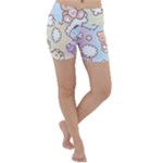 Usheen Carebears, Bears, Cat, Colorful, Cute, Pastel, Pattern Lightweight Velour Yoga Shorts