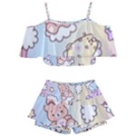 Usheen Carebears, Bears, Cat, Colorful, Cute, Pastel, Pattern Kids  Off Shoulder Skirt Bikini