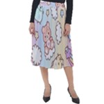 Usheen Carebears, Bears, Cat, Colorful, Cute, Pastel, Pattern Classic Velour Midi Skirt 