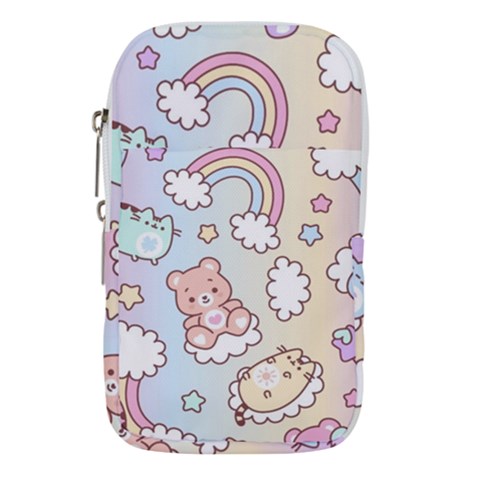 Usheen Carebears, Bears, Cat, Colorful, Cute, Pastel, Pattern Waist Pouch (Small) from ArtsNow.com