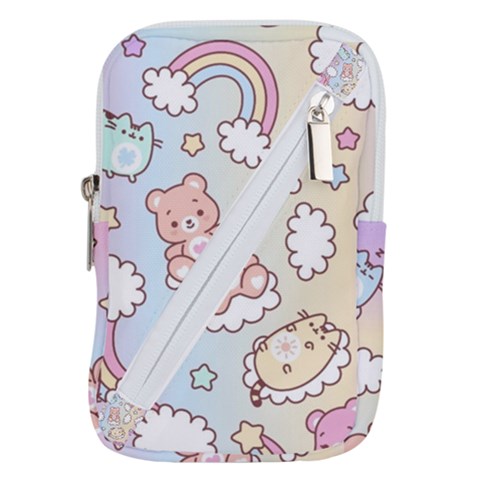 Usheen Carebears, Bears, Cat, Colorful, Cute, Pastel, Pattern Belt Pouch Bag (Small) from ArtsNow.com