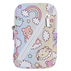 Usheen Carebears, Bears, Cat, Colorful, Cute, Pastel, Pattern Belt Pouch Bag (Small) from ArtsNow.com