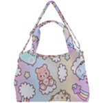 Usheen Carebears, Bears, Cat, Colorful, Cute, Pastel, Pattern Double Compartment Shoulder Bag