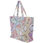 Usheen Carebears, Bears, Cat, Colorful, Cute, Pastel, Pattern Zip Up Canvas Bag