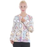 Usheen Carebears, Bears, Cat, Colorful, Cute, Pastel, Pattern Casual Zip Up Jacket