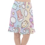 Usheen Carebears, Bears, Cat, Colorful, Cute, Pastel, Pattern Fishtail Chiffon Skirt