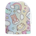 Usheen Carebears, Bears, Cat, Colorful, Cute, Pastel, Pattern Drawstring Pouch (3XL)