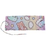 Usheen Carebears, Bears, Cat, Colorful, Cute, Pastel, Pattern Roll Up Canvas Pencil Holder (S)