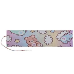 Usheen Carebears, Bears, Cat, Colorful, Cute, Pastel, Pattern Roll Up Canvas Pencil Holder (L) from ArtsNow.com