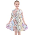 Usheen Carebears, Bears, Cat, Colorful, Cute, Pastel, Pattern Kids  All Frills Chiffon Dress