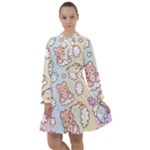 Usheen Carebears, Bears, Cat, Colorful, Cute, Pastel, Pattern All Frills Dress