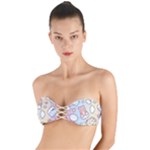 Usheen Carebears, Bears, Cat, Colorful, Cute, Pastel, Pattern Twist Bandeau Bikini Top