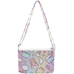 Usheen Carebears, Bears, Cat, Colorful, Cute, Pastel, Pattern Double Gusset Crossbody Bag