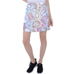 Usheen Carebears, Bears, Cat, Colorful, Cute, Pastel, Pattern Tennis Skirt