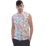 Usheen Carebears, Bears, Cat, Colorful, Cute, Pastel, Pattern Men s Regular Tank Top