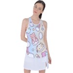 Usheen Carebears, Bears, Cat, Colorful, Cute, Pastel, Pattern Racer Back Mesh Tank Top