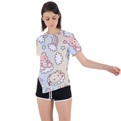 Asymmetrical Short Sleeve Sports T-Shirt 