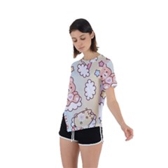 Asymmetrical Short Sleeve Sports T-Shirt 