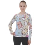 Usheen Carebears, Bears, Cat, Colorful, Cute, Pastel, Pattern Women s Pique Long Sleeve T-Shirt