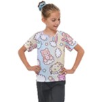 Usheen Carebears, Bears, Cat, Colorful, Cute, Pastel, Pattern Kids  Mesh Piece T-Shirt