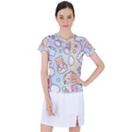 Usheen Carebears, Bears, Cat, Colorful, Cute, Pastel, Pattern Women s Sports Top