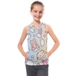 Usheen Carebears, Bears, Cat, Colorful, Cute, Pastel, Pattern Kids  Sleeveless Hoodie