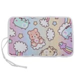 Usheen Carebears, Bears, Cat, Colorful, Cute, Pastel, Pattern Pen Storage Case (L)