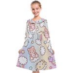 Usheen Carebears, Bears, Cat, Colorful, Cute, Pastel, Pattern Kids  Midi Sailor Dress