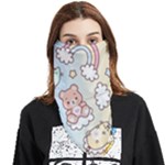 Usheen Carebears, Bears, Cat, Colorful, Cute, Pastel, Pattern Face Covering Bandana (Triangle)