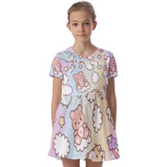 Kids  Short Sleeve Pinafore Style Dress 