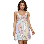 Usheen Carebears, Bears, Cat, Colorful, Cute, Pastel, Pattern Ruffle Strap Babydoll Chiffon Dress