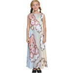 Usheen Carebears, Bears, Cat, Colorful, Cute, Pastel, Pattern Kids  Satin Sleeveless Maxi Dress