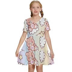 Kids  Short Sleeve Tiered Mini Dress 