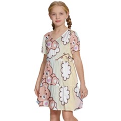 Kids  Short Sleeve Tiered Mini Dress 