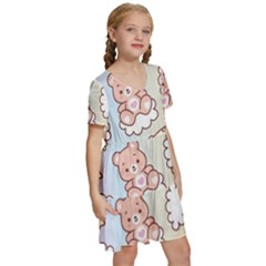 Kids  Short Sleeve Tiered Mini Dress 