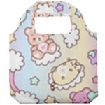 Usheen Carebears, Bears, Cat, Colorful, Cute, Pastel, Pattern Foldable Grocery Recycle Bag