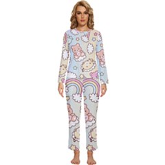 Womens  Long Sleeve Lightweight Pajamas Set 