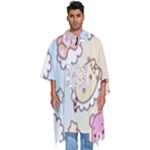 Usheen Carebears, Bears, Cat, Colorful, Cute, Pastel, Pattern Men s Hooded Rain Ponchos