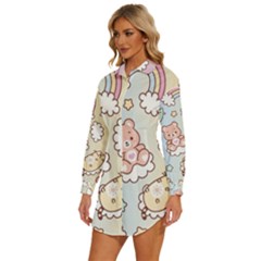 Womens Long Sleeve Shirt Dress 