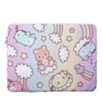 Usheen Carebears, Bears, Cat, Colorful, Cute, Pastel, Pattern 15  Vertical Laptop Sleeve Case With Pocket