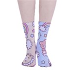 Usheen Carebears, Bears, Cat, Colorful, Cute, Pastel, Pattern Smooth Crew Length Tube Socks