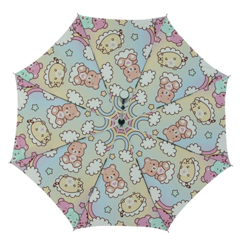 Usheen Carebears, Bears, Cat, Colorful, Cute, Pastel, Pattern Automatic Folding Umbrella with Case (Medium) from ArtsNow.com