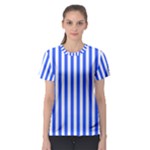 Blue Stripes, Sticker, Stickers Women s Sport Mesh T-Shirt