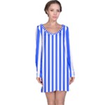 Blue Stripes, Sticker, Stickers Long Sleeve Nightdress