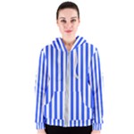 Blue Stripes, Sticker, Stickers Women s Zipper Hoodie