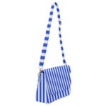 Blue Stripes, Sticker, Stickers Shoulder Bag with Back Zipper