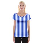 Blue Stripes, Sticker, Stickers Cap Sleeve Top